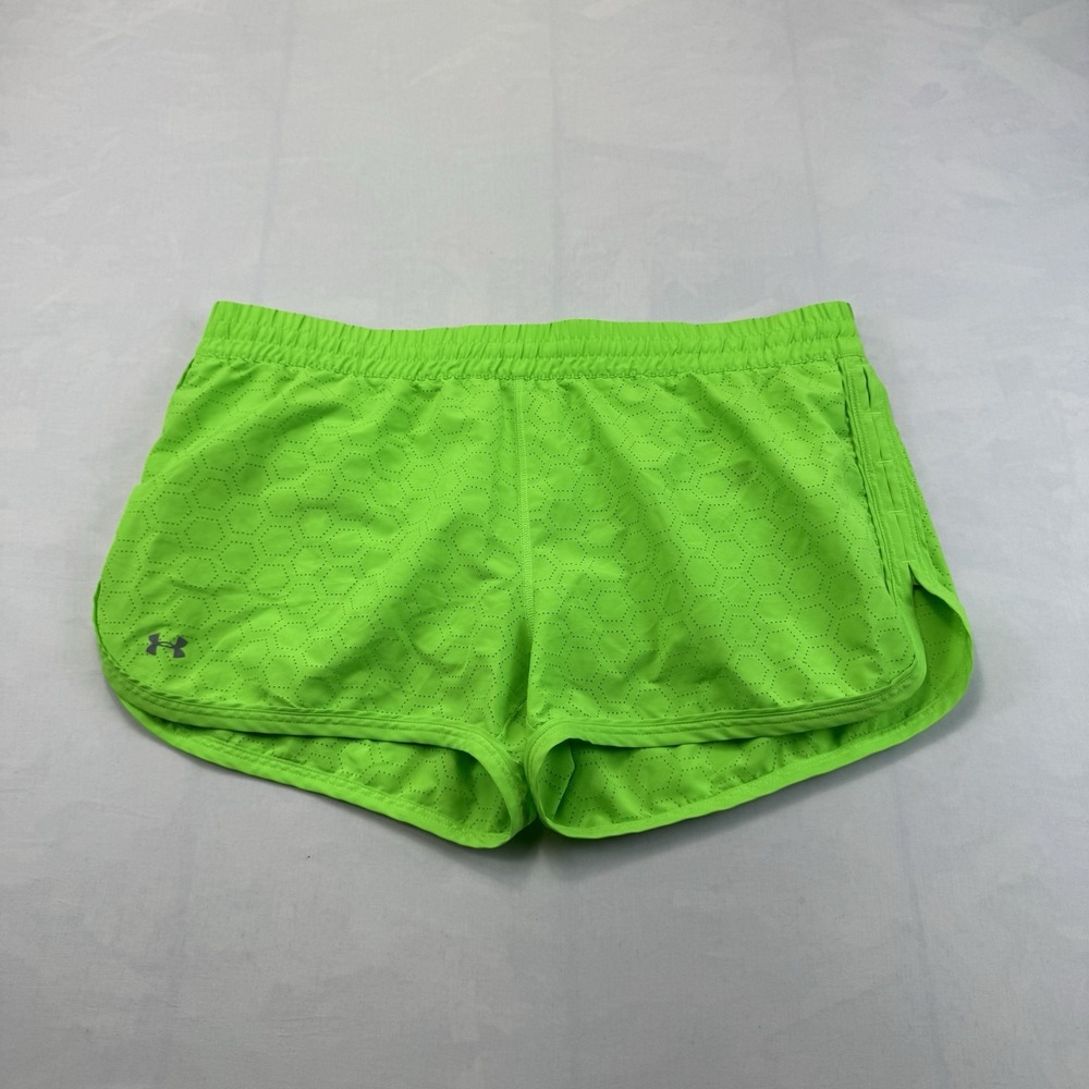 Under Armour Women's Large Neon Green HeatGear Running Athletic Shorts